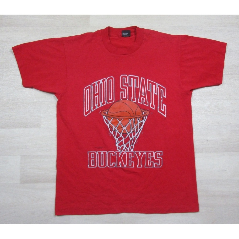 Vintage 90s Ohio State Buckeyes Basketball T Shirt (L) OSU Single Stitch College